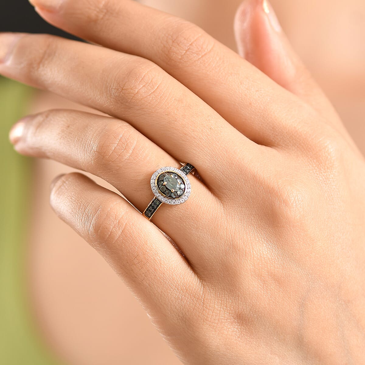 D'Joy Narsipatnam Alexandrite and Moissanite 0.85 ctw Crown of Firelight Ring in 18K Vermeil Yellow Gold Over Sterling Silver (Size 10.0) image number 2