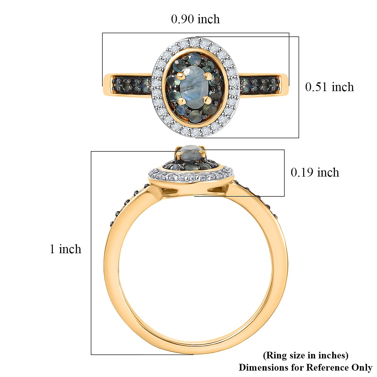 D'Joy Narsipatnam Alexandrite and Moissanite 0.85 ctw Crown of Firelight Ring in 18K Vermeil Yellow Gold Over Sterling Silver (Size 10.0) image number 5