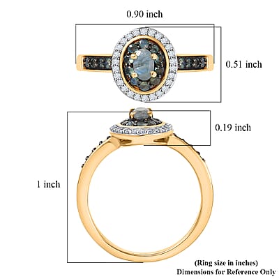 D'Joy Narsipatnam Alexandrite and Moissanite 0.85 ctw Crown of Firelight Ring in 18K Vermeil Yellow Gold Over Sterling Silver (Size 5.0)