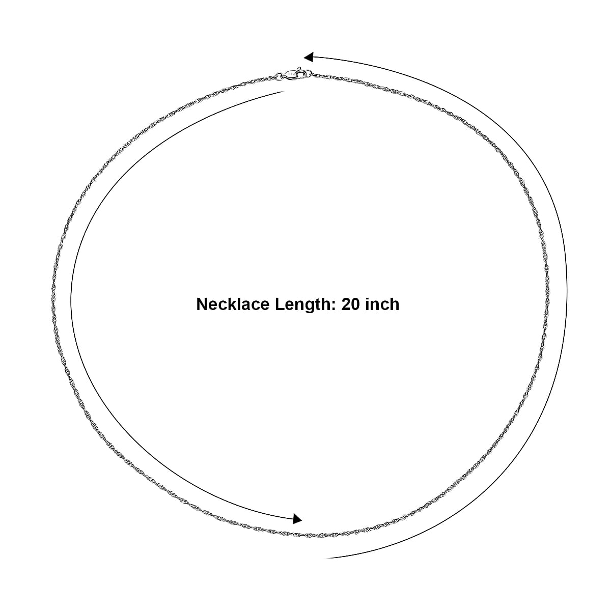 Singapore Chain Necklace in 950 Platinum 4.70 Grams 20 Inches image number 6