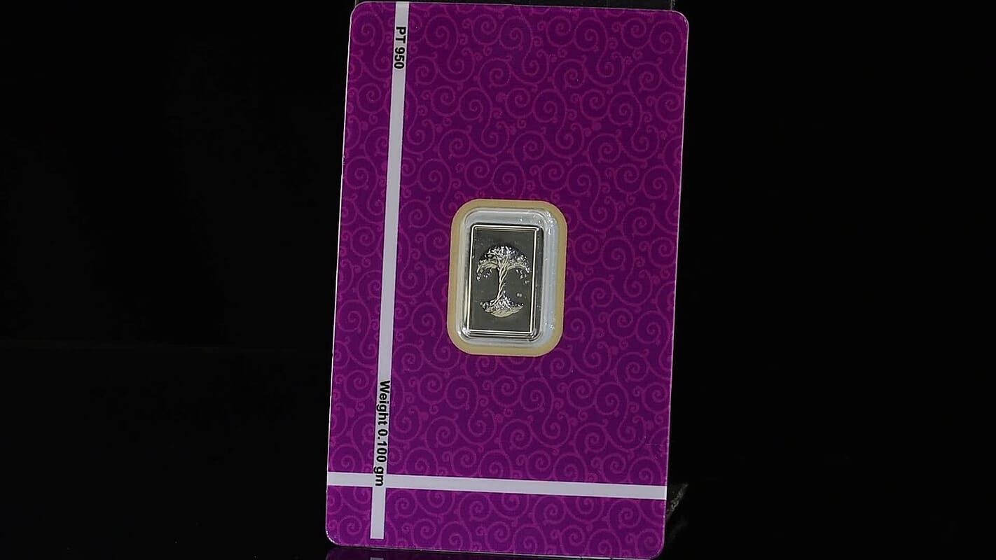 950 Platinum Tree of Life Embossed Sheet 100mg