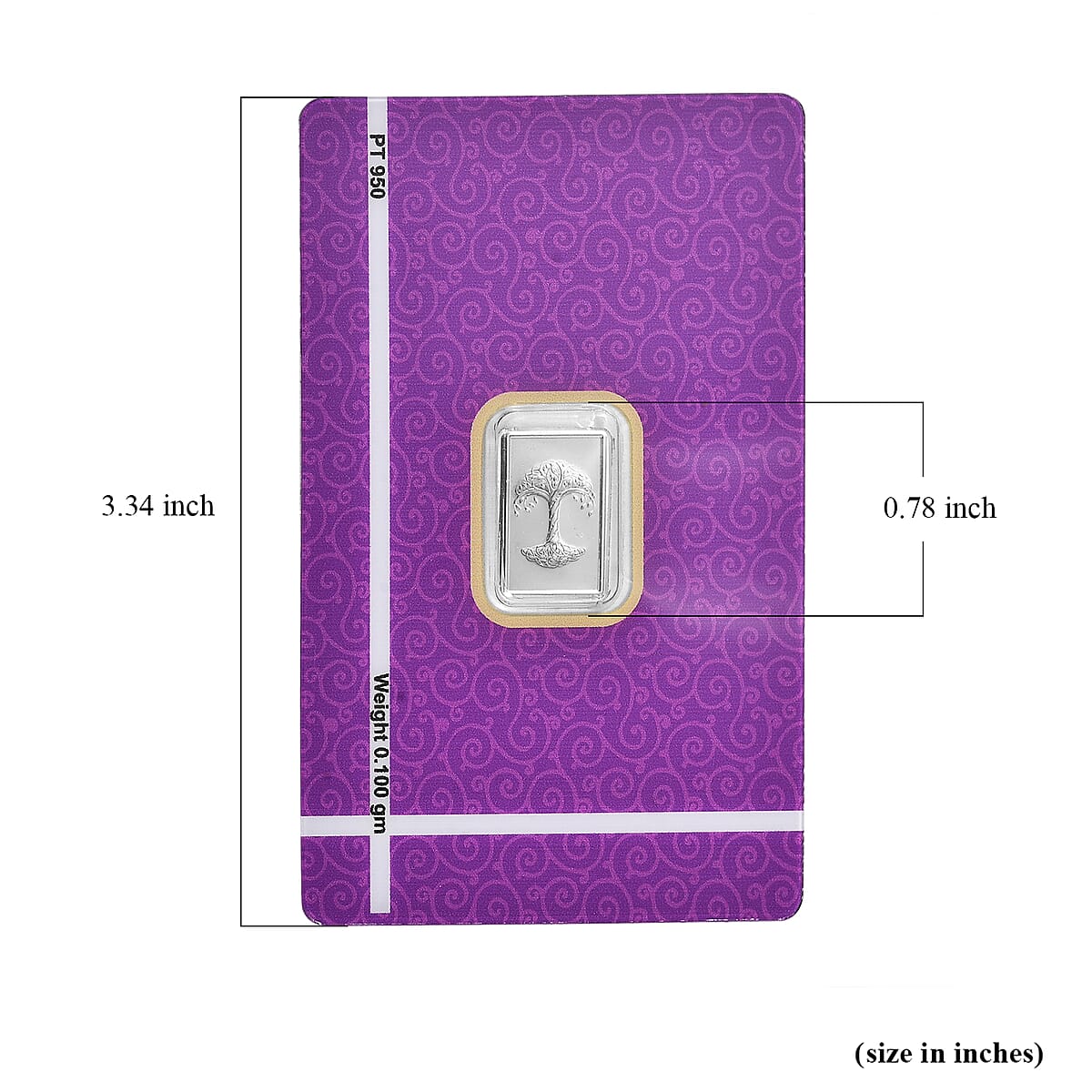 950 Platinum Tree of Life Embossed Sheet 100mg image number 5