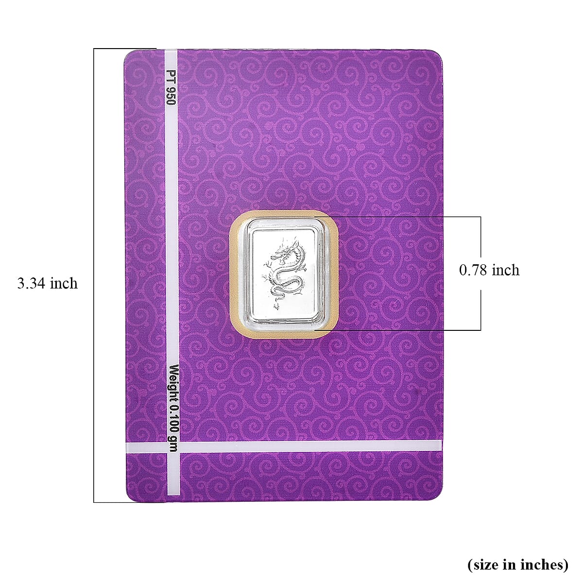 950 Platinum Blessing of Dragon Embossed Sheet 0.100mg image number 5