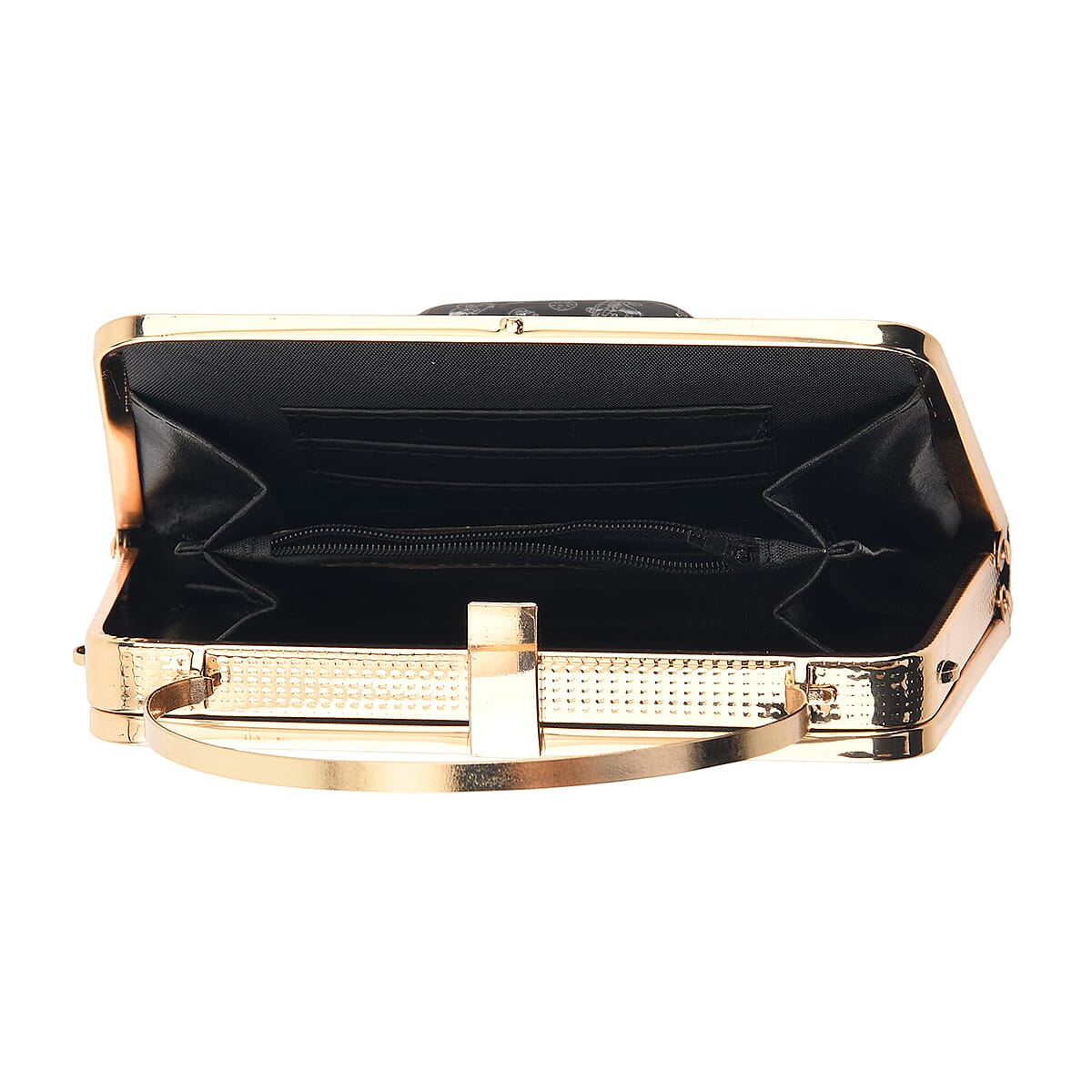 La Marey Golden Butterfly Pattern Crystal Evening Clutch Bag image number 2