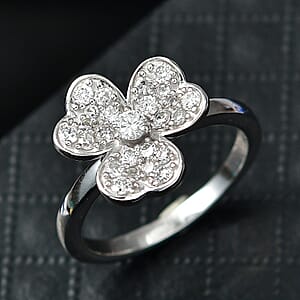 Luxuriant Lab Grown Diamond G-H SI 0.50 ctw Ring in Rhodium Over Sterling Silver (Size 7.0)