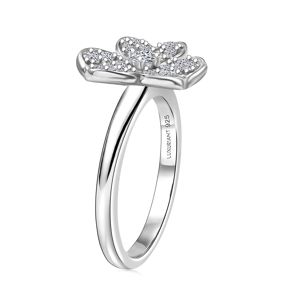 Luxuriant Lab Grown Diamond G-H SI 0.50 ctw Ring in Rhodium Over Sterling Silver (Size 7.0) image number 3