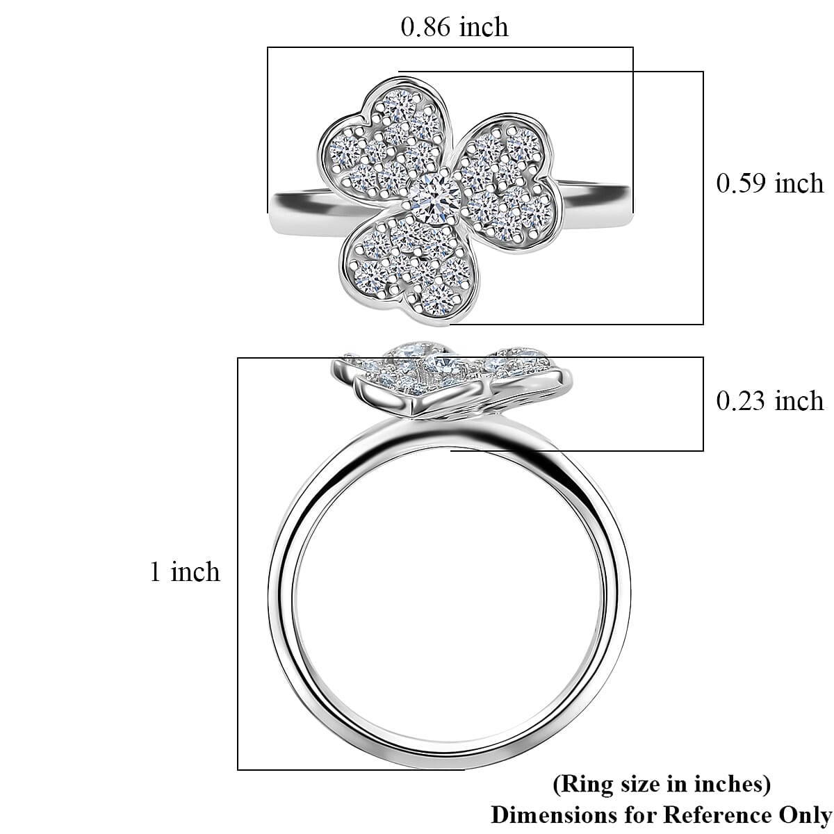 Luxuriant Lab Grown Diamond G-H SI 0.50 ctw Ring in Rhodium Over Sterling Silver (Size 7.0) image number 5