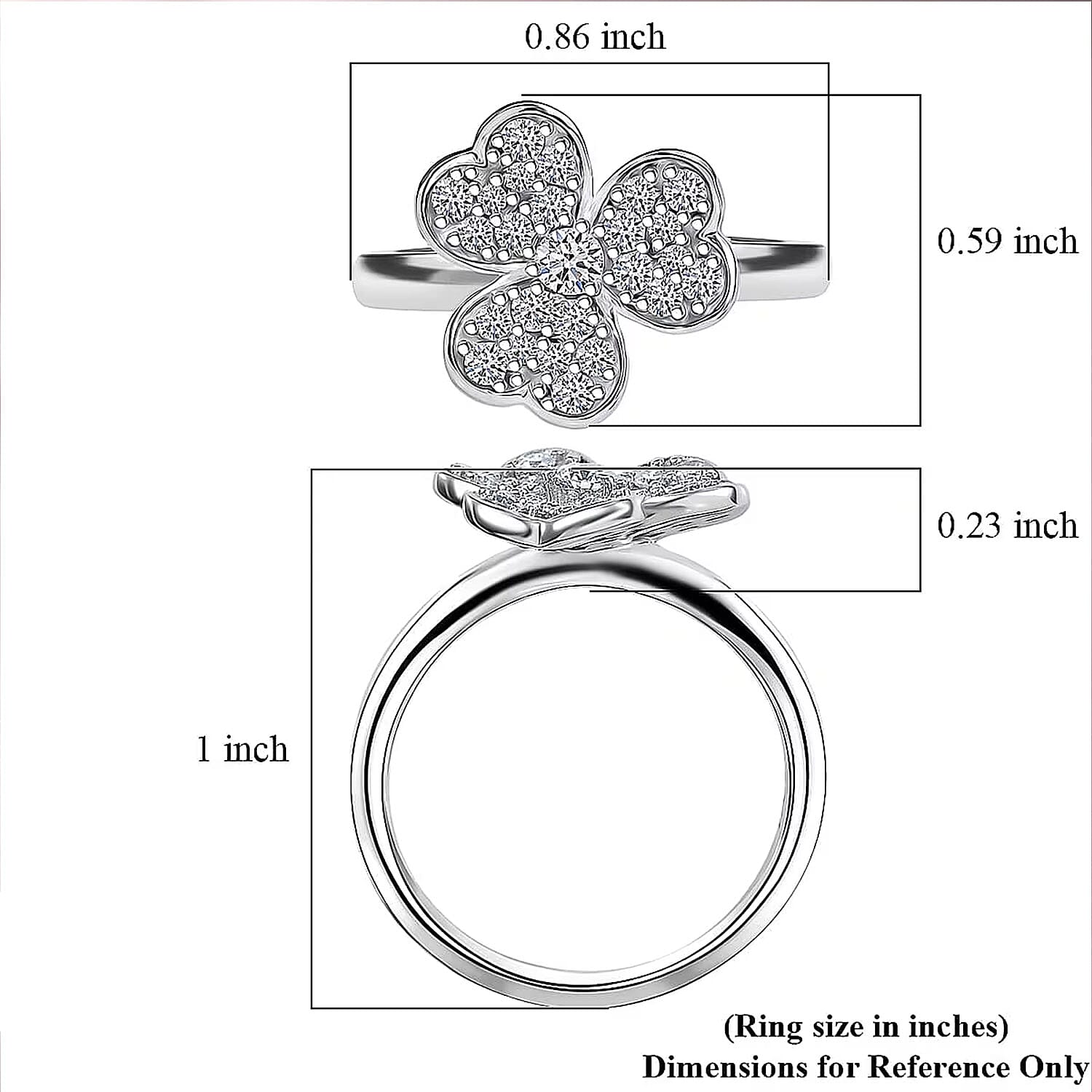Luxuriant Lab Grown Diamond G-H SI 0.50 ctw Ring in Rhodium Over Sterling Silver (Size 7.0) (Del. In 10-12 Days)