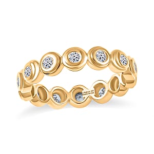 Luxuriant Lab Grown Diamond G-H SI 0.90 ctw Ring in 18K Vermeil Yellow Gold Over Sterling Silver (Size 7.0)