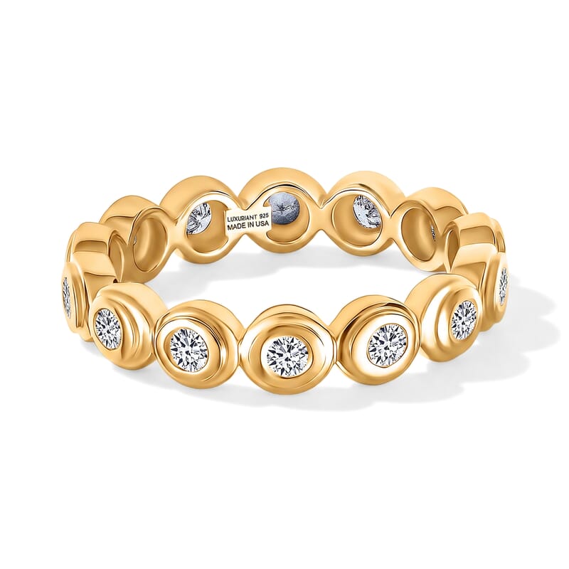 Luxuriant Lab Grown Diamond G-H SI 0.90 ctw Ring in 18K Vermeil Yellow Gold Over Sterling Silver (Size 7.0)