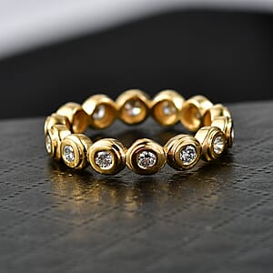 Luxuriant Lab Grown Diamond G-H SI 0.90 ctw Ring in 18K Vermeil Yellow Gold Over Sterling Silver (Size 7.0)