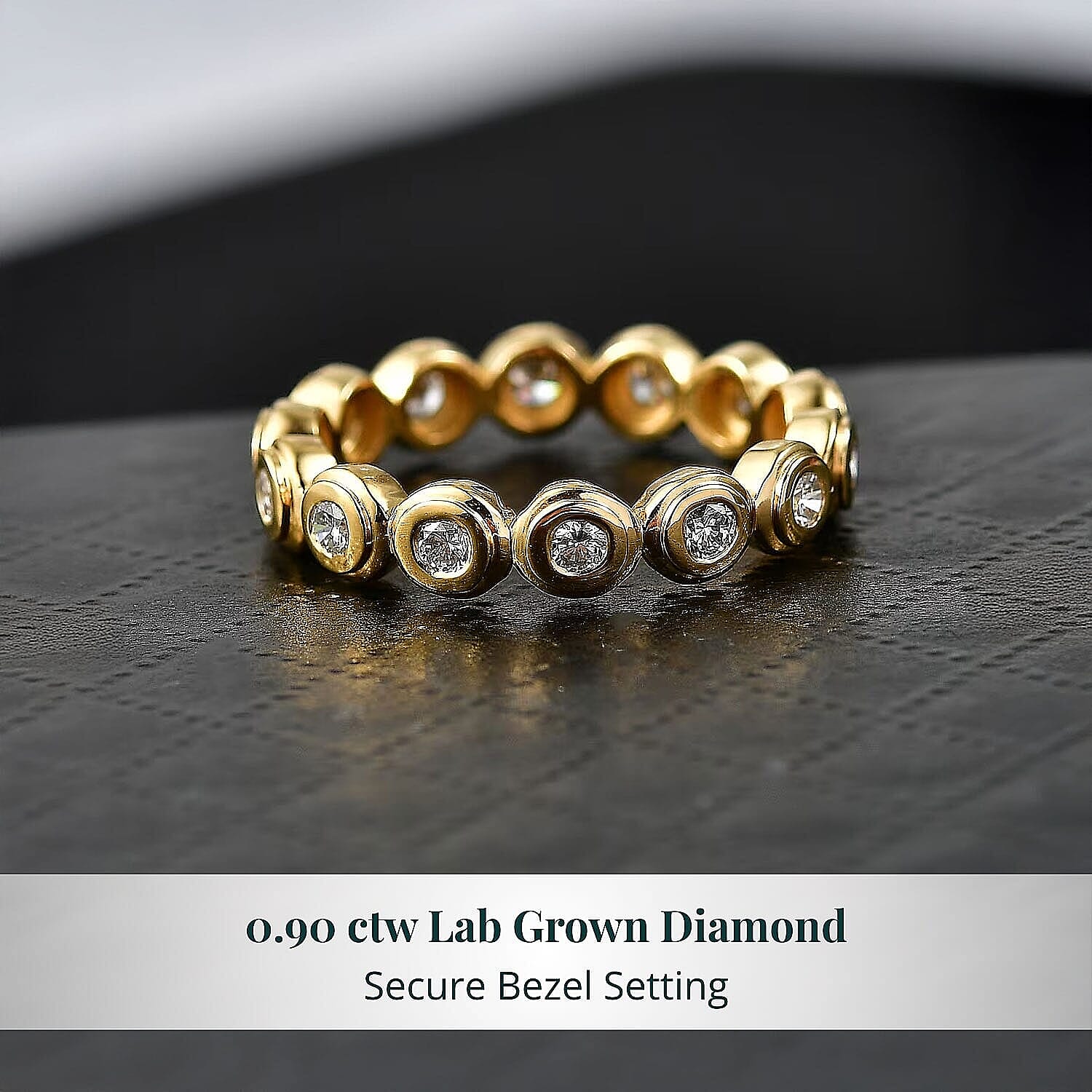 Luxuriant Lab Grown Diamond G-H SI 1.00 ctw Ring in 18K Vermeil Yellow Gold Over Sterling Silver (Size 7.0) (Del. in 10-12 Days)