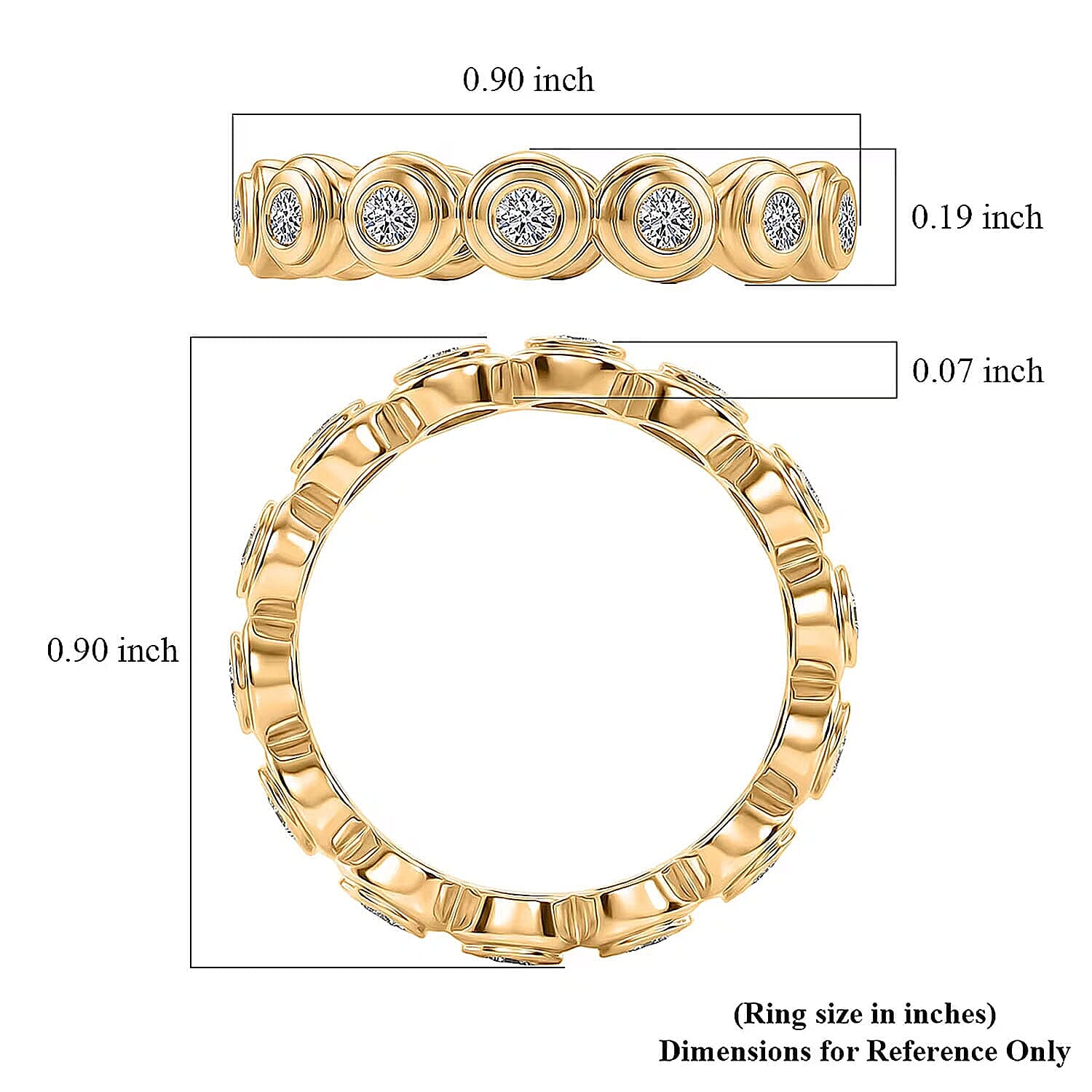 Luxuriant Lab Grown Diamond G-H SI 1.00 ctw Ring in 18K Vermeil Yellow Gold Over Sterling Silver (Size 7.0) (Del. in 10-12 Days)
