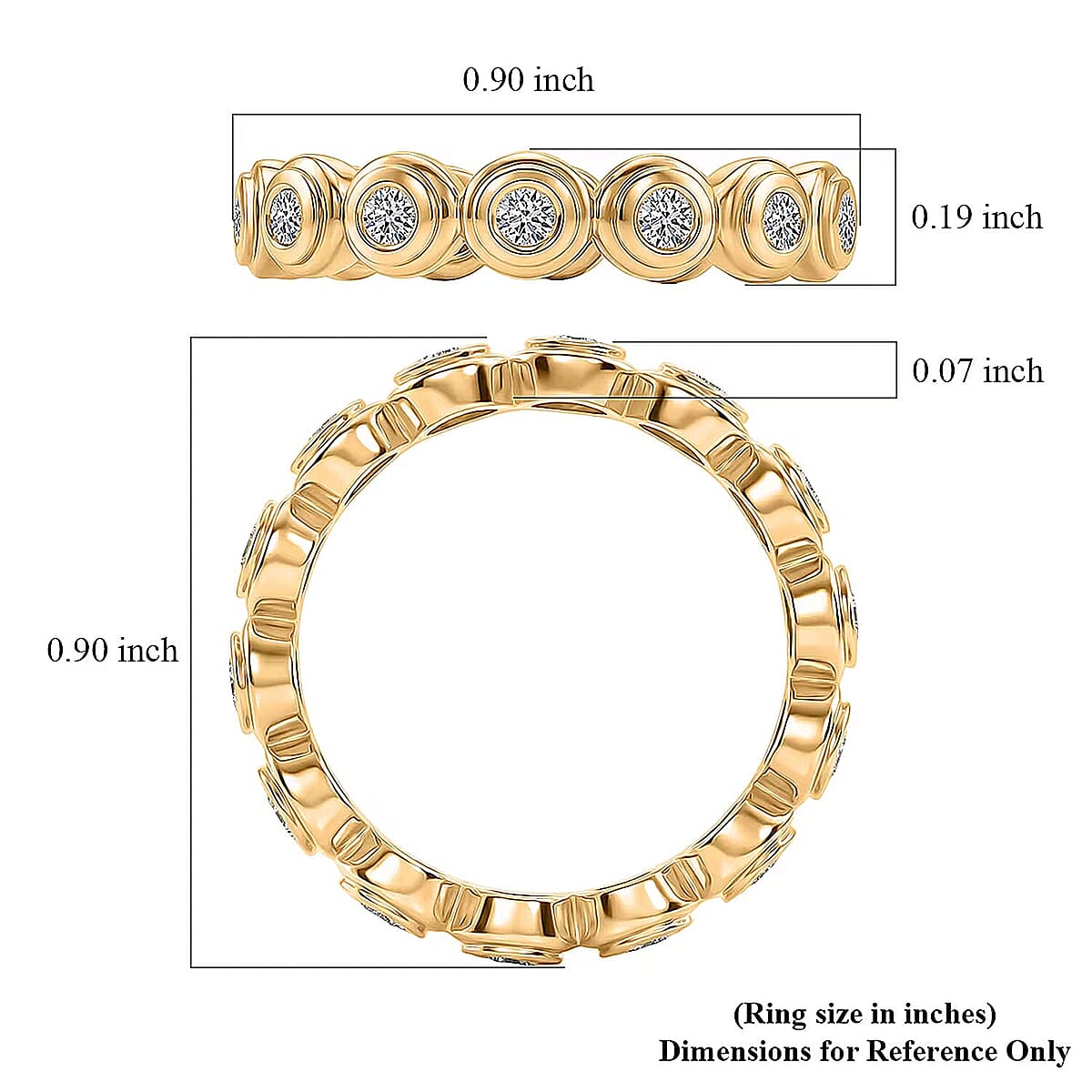 Luxuriant Lab Grown Diamond G-H SI 0.90 ctw Ring in 18K Vermeil Yellow Gold Over Sterling Silver (Size 7.0) (Del. In 10-12 Days) image number 6