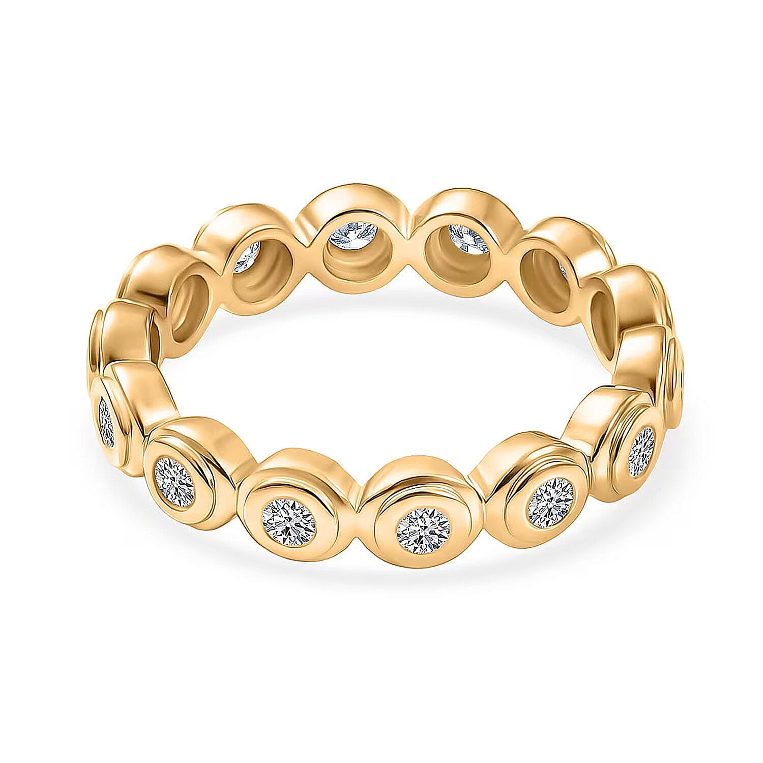 Luxuriant Lab Grown Diamond G-H SI 1.00 ctw Ring in 18K Vermeil Yellow Gold Over Sterling Silver (Size 7.0) (Del. in 10-12 Days)