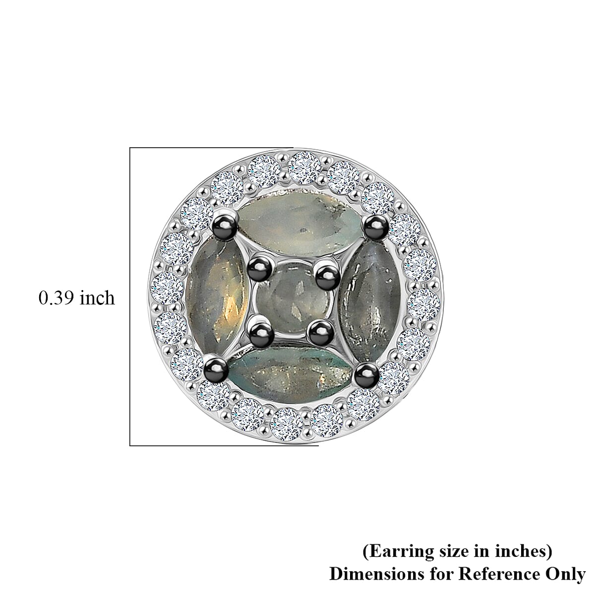D'Joy Narsipatnam Alexandrite and Moissanite 1.00 ctw Stud Earrings in Rhodium Over Sterling Silver