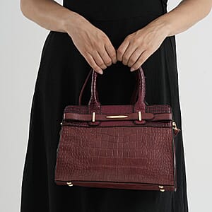 Passage Burgundy 3pcs Set Multi Pocket Tote Bag and Wristlet