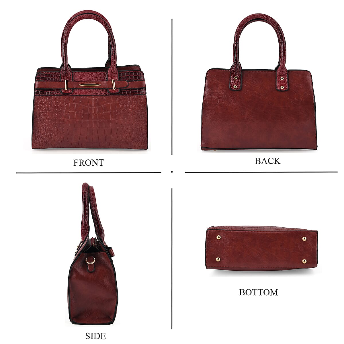 Passage Burgundy 3pcs Set Multi Pocket Tote Bag and Wristlet image number 3