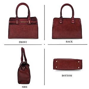 Passage Burgundy 3pcs Set Multi Pocket Tote Bag and Wristlet