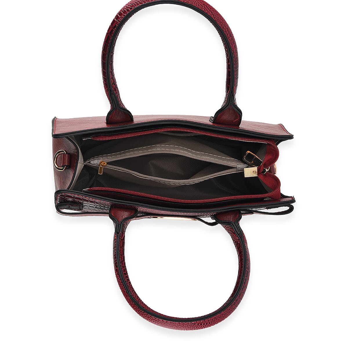 Passage Burgundy 3pcs Set Multi Pocket Tote Bag and Wristlet image number 6
