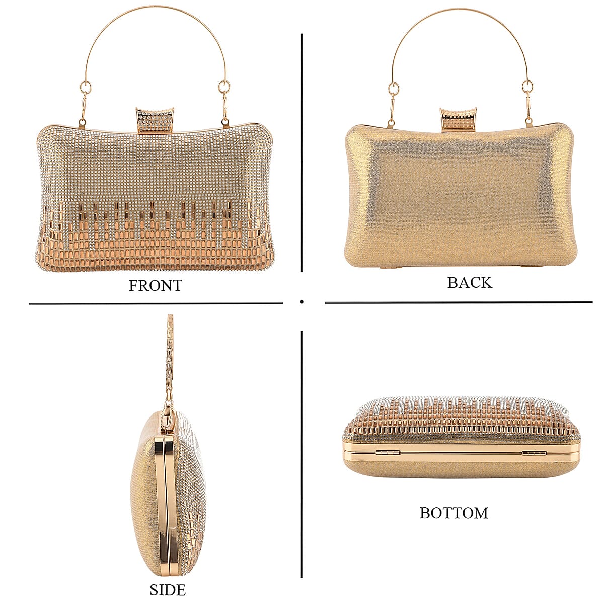 La Marey Golden Dazzles with Tassel Pattern Crystal Crossbody Bag with Chain Strap image number 1