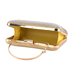 La Marey Golden Dazzles with Tassel Pattern Crystal Crossbody Bag with Chain Strap