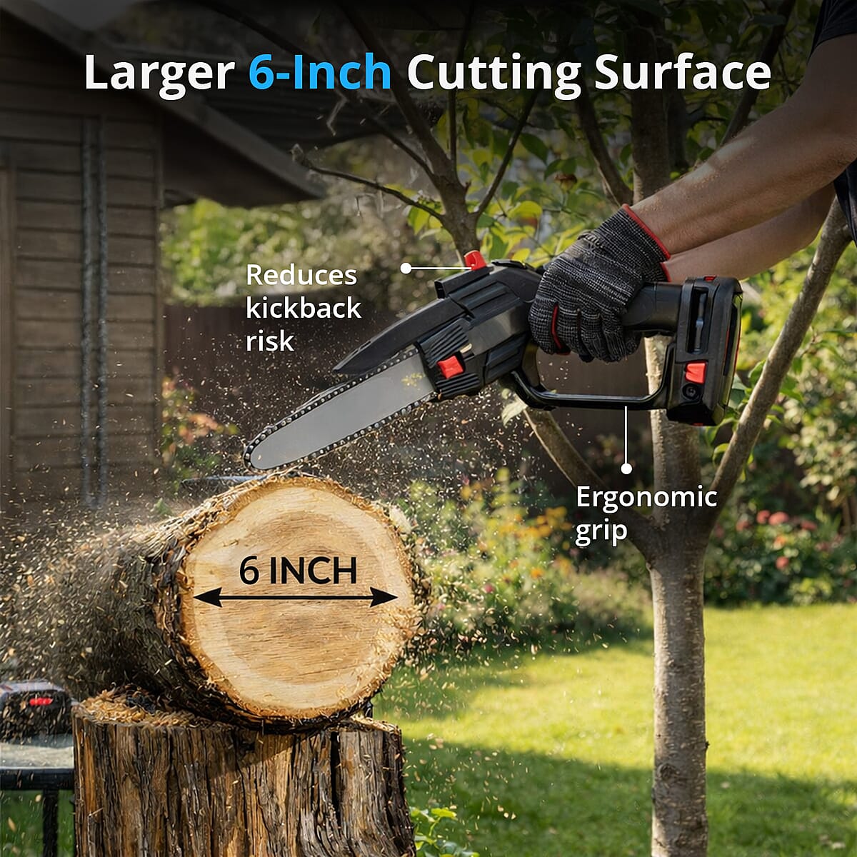 Mini Chainsaw 6 Inch Bar - Black image number 2