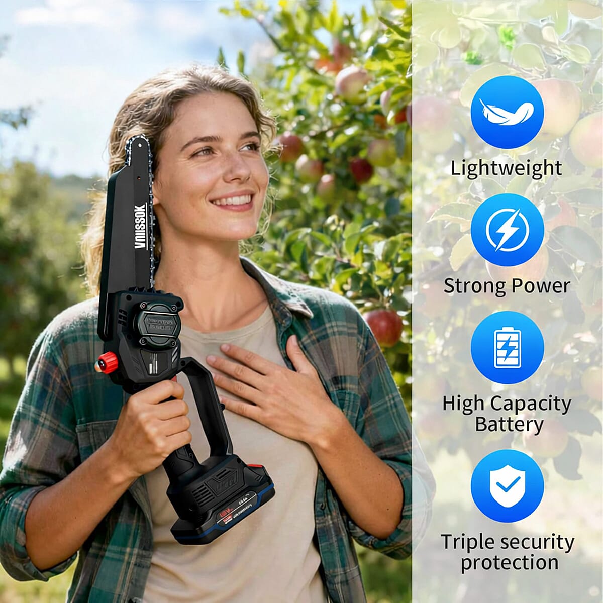 Mini Chainsaw 6 Inch Bar - Black image number 3