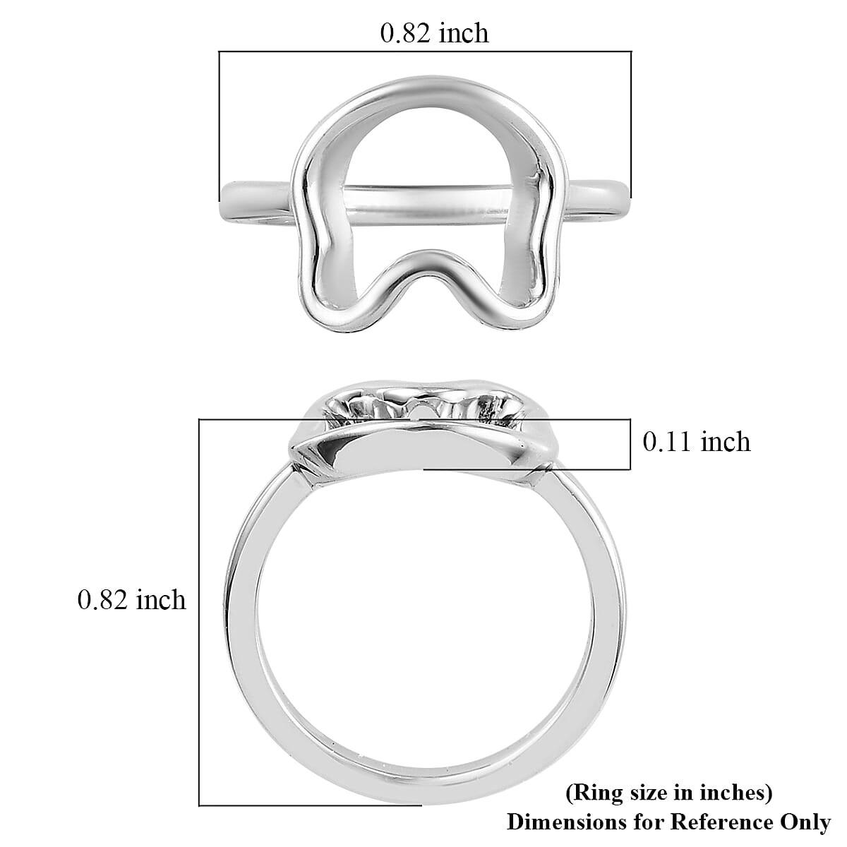 Platinum Over Sterling Silver Ring (Size 5.5) (2.60 g)