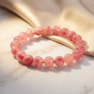 Sakura Rhodochrosite Beaded 135.00 ctw Stretch Bracelet