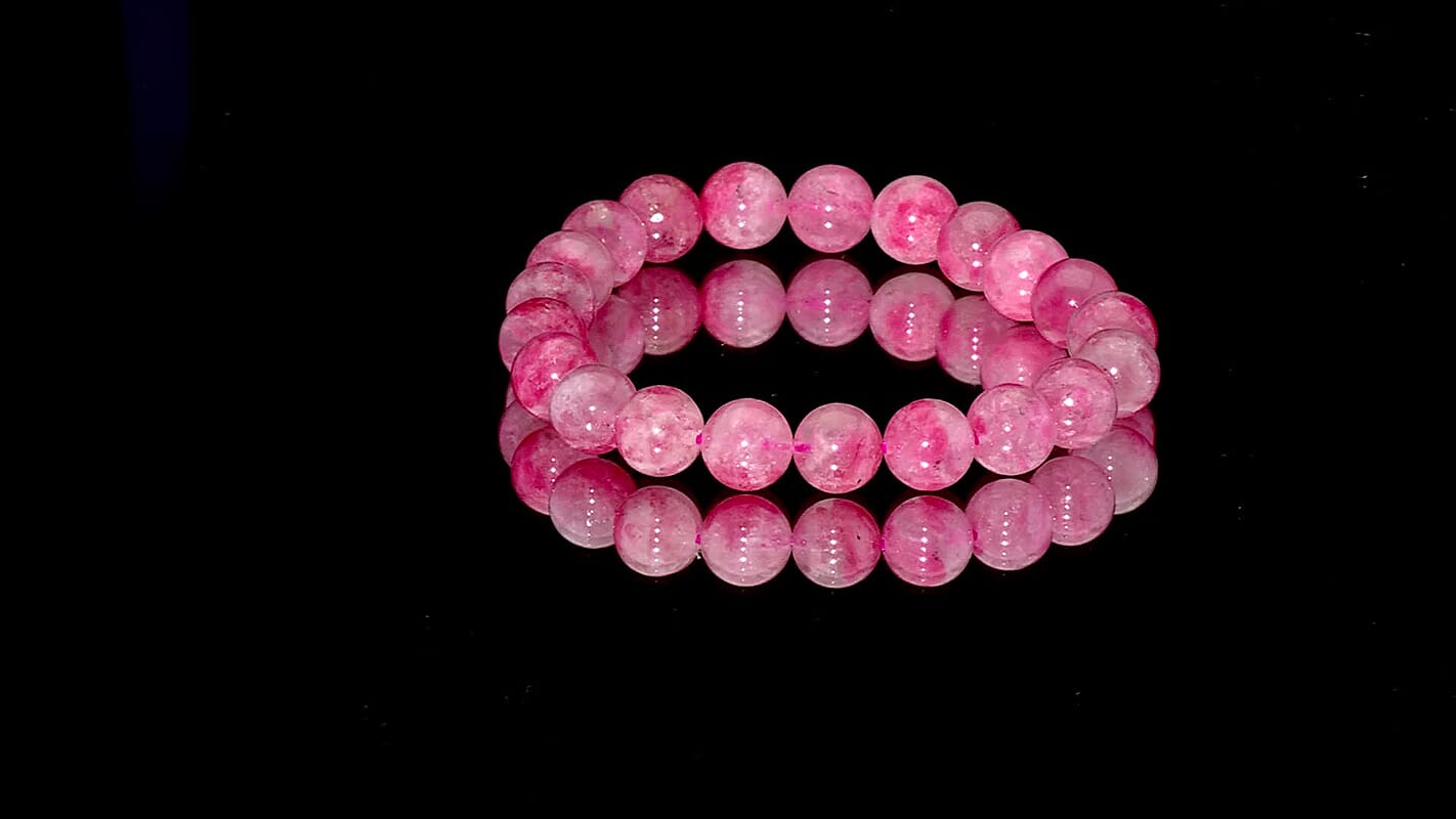 Sakura Rhodochrosite Beaded 135.00 ctw Stretch Bracelet