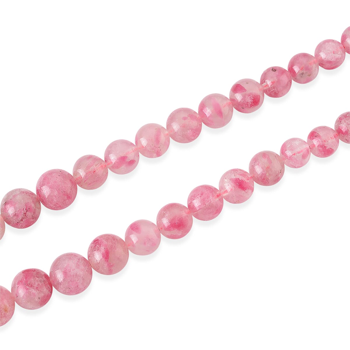 D'Joy Sakura Rhodochrosite Beaded 360.00 ctw Necklace in Sterling Silver (20-22Inches) image number 3