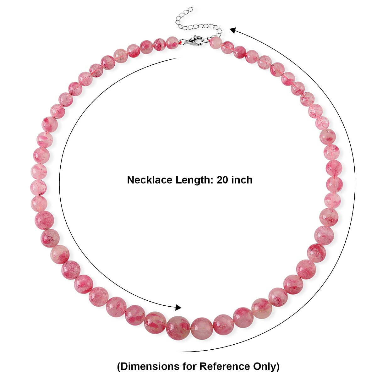 D'Joy Sakura Rhodochrosite Beaded 360.00 ctw Necklace in Sterling Silver (20-22Inches) image number 5