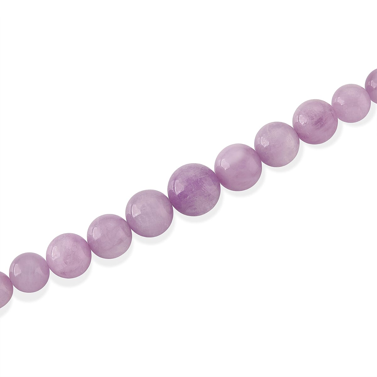 D'Joy Kunzite 400.00 ctw Beaded Necklace in Rhodium Over Sterling Silver (20-22 Inches) image number 3