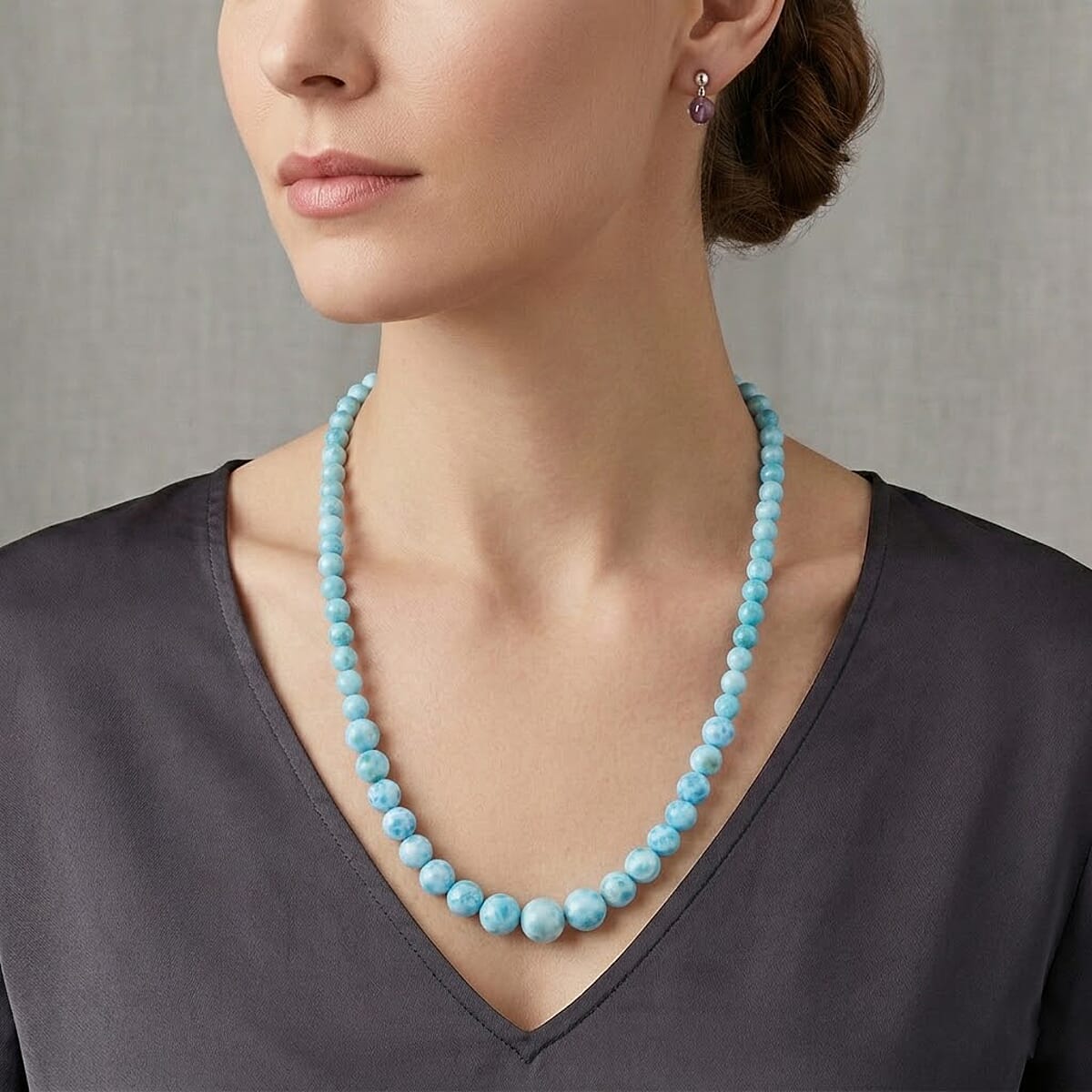 D'Joy Larimar 215.00 ctw Beaded Necklace in Rhodium Over Sterling Silver (20-22 Inches) image number 2