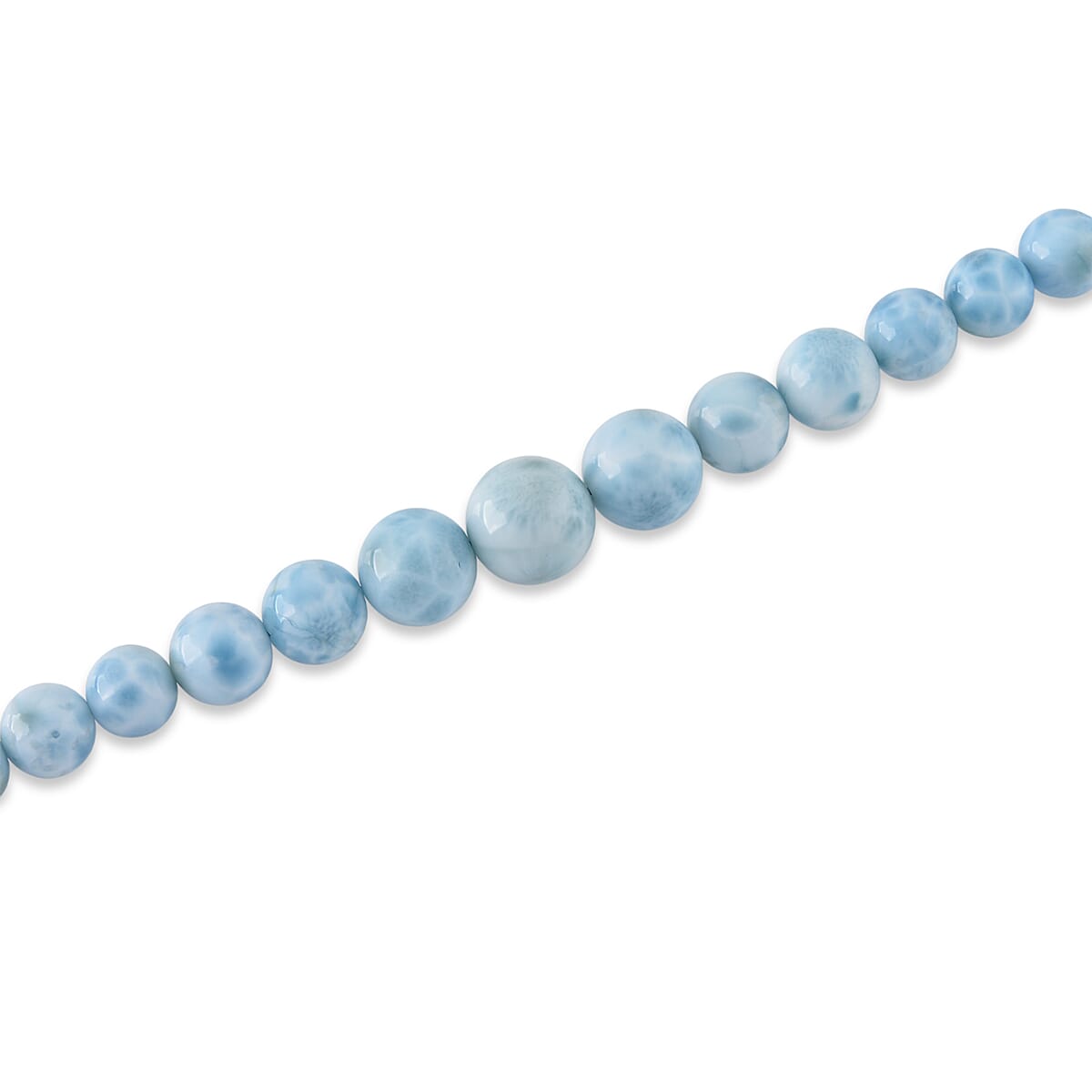 D'Joy Larimar 215.00 ctw Beaded Necklace in Rhodium Over Sterling Silver (20-22 Inches) image number 3
