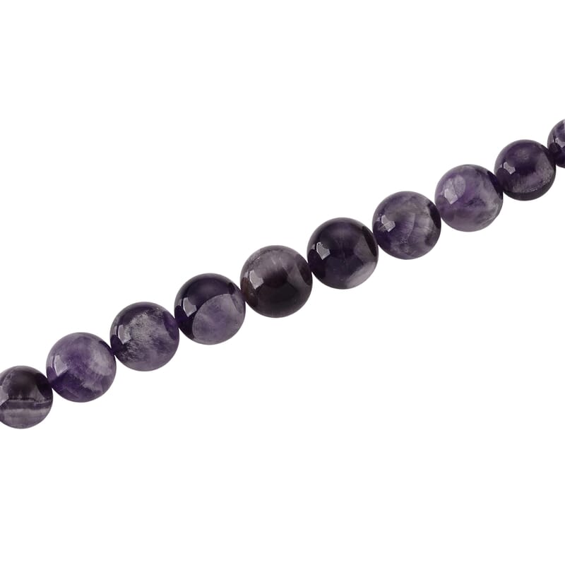 D'Joy Bi-Color Amethyst 215.00 ctw Beaded Necklace in Rhodium Over Sterling Silver (20 Inches)