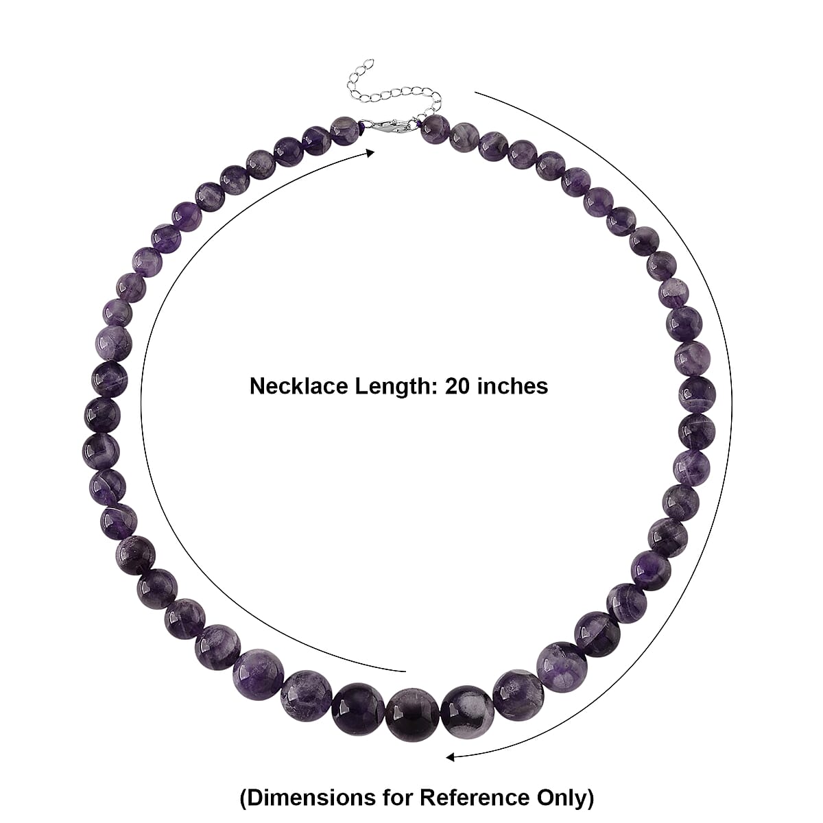D'Joy Bi-Color Amethyst 215.00 ctw Beaded Necklace in Rhodium Over Sterling Silver (20 Inches) image number 5