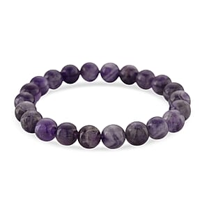 Bi-Color Amethyst 165.00 ctw Beaded Stretch Bracelet