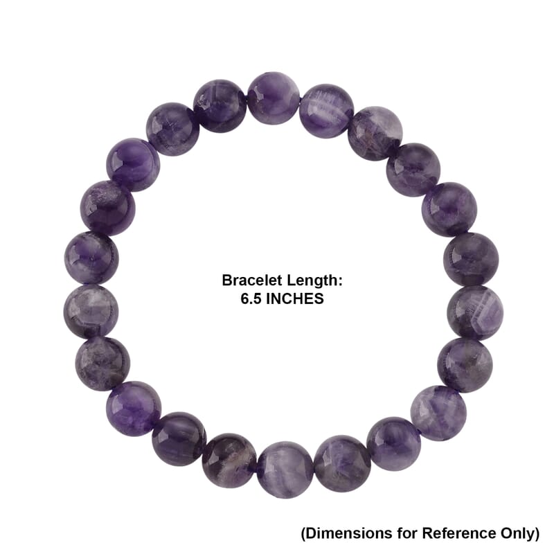 Bi-Color Amethyst 165.00 ctw Beaded Stretch Bracelet