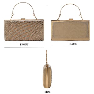 La Marey Gold Flowing Wavy Pattern Crystal Wallet