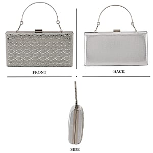 La Marey Silver Ripple Pattern Crystal Wallet