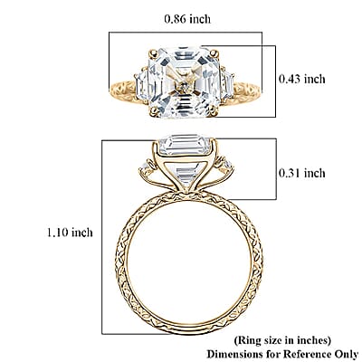 Premium White Topaz 6.80 ctw Classic Crest Ring in 10K Yellow Gold (Size 10.0)