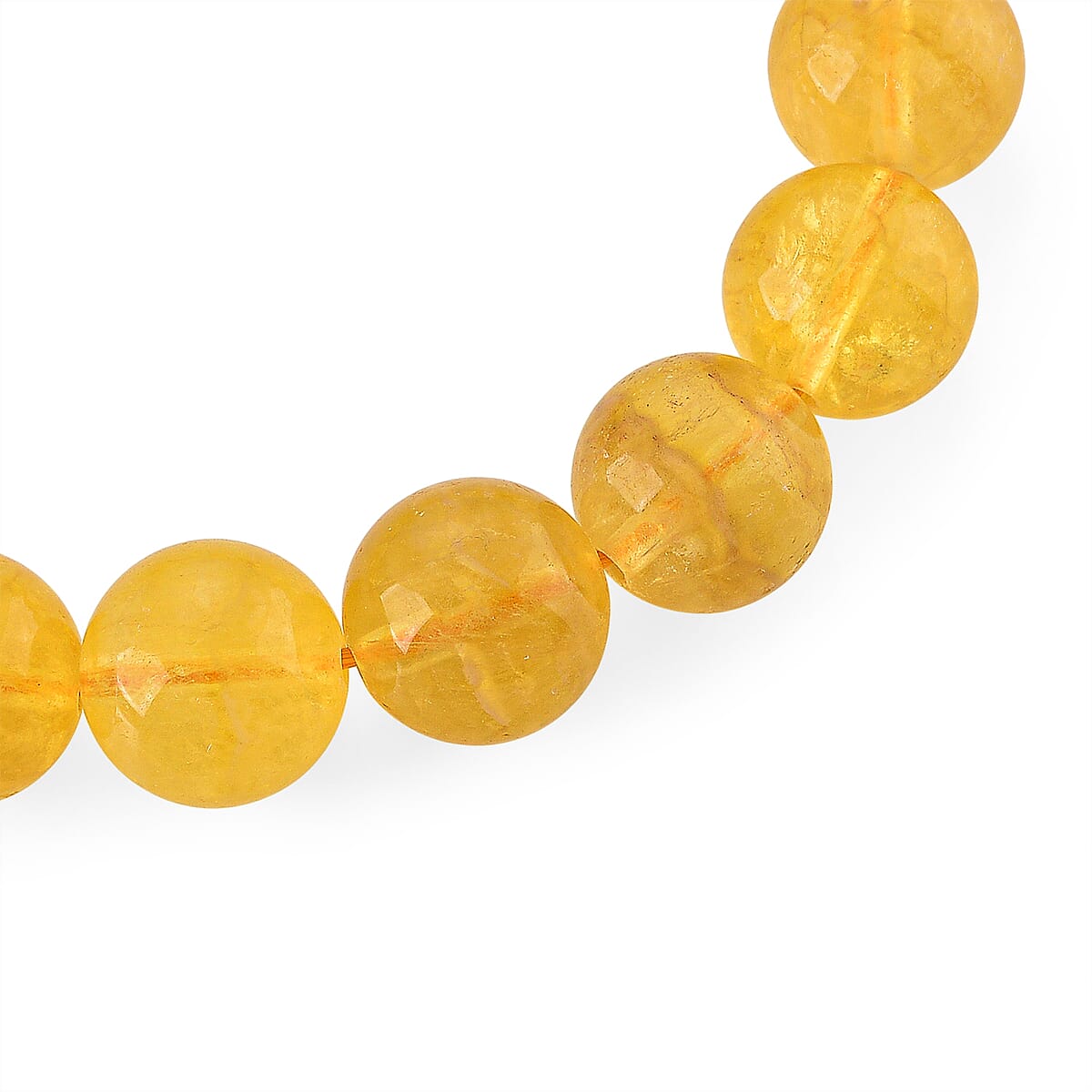 Yellow Fluorite 285.00 ctw Beaded Stretch Bracelet image number 3