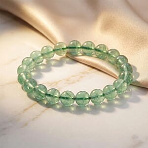Green Fluorite 155.00 ctw Beaded Stretch Bracelet