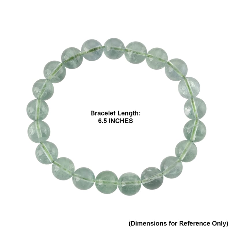 Green Fluorite 155.00 ctw Beaded Stretch Bracelet