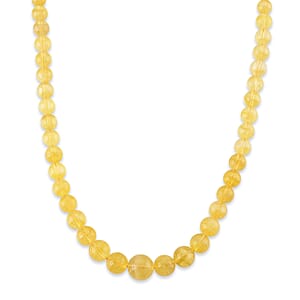 D'Joy Yellow Fluorite 550.00 ctw Beaded Necklace (20 Inches) in Sterling Silver