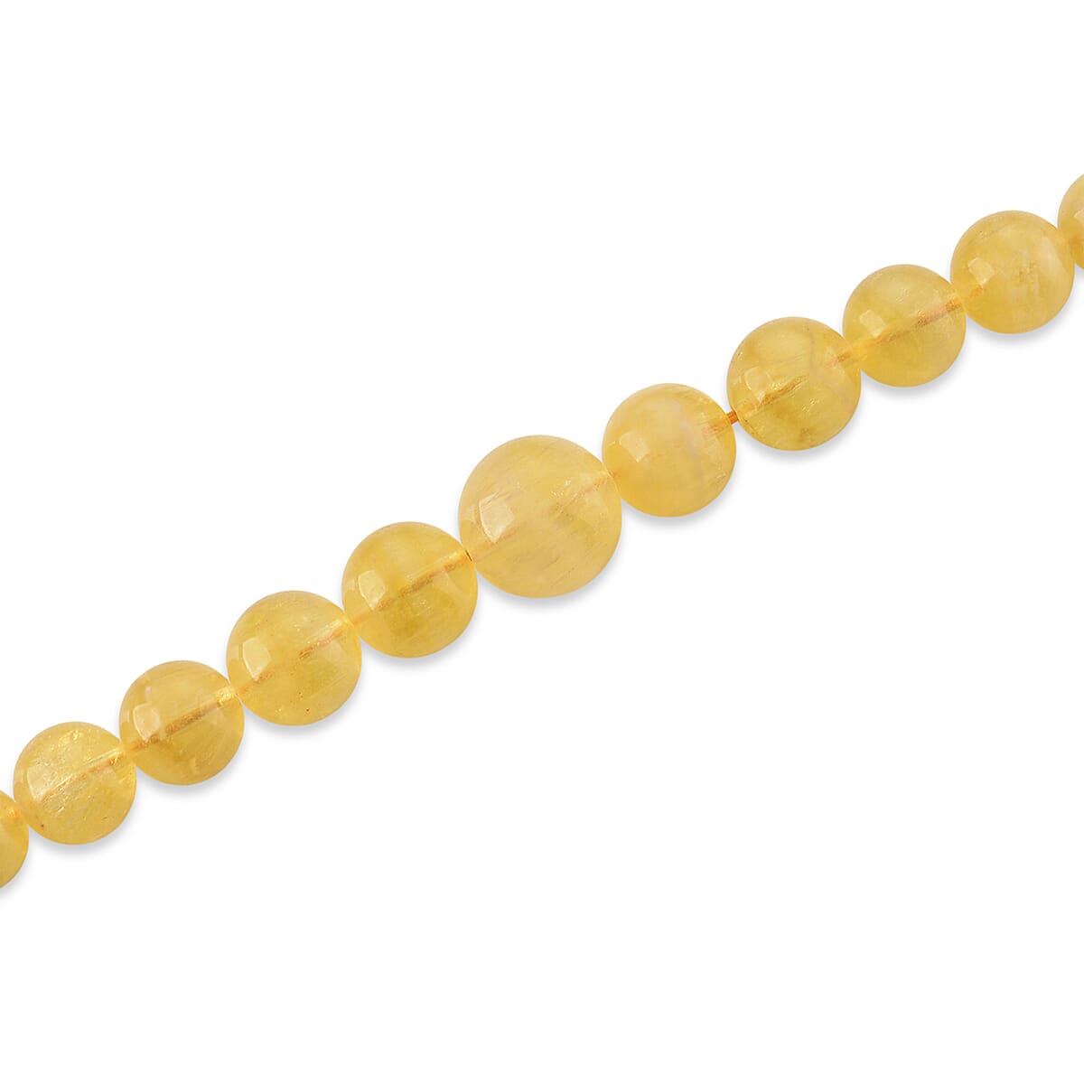 D'Joy Yellow Fluorite 550.00 ctw Beaded Necklace (20 Inches) in Sterling Silver image number 3