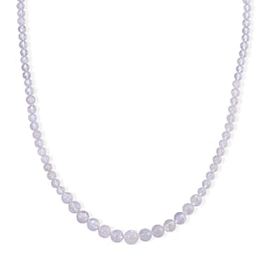 D'Joy Rainbow Moonstone Beaded 175.00 ctw Necklace in Rhodium Over Sterling Silver (20 Inches)