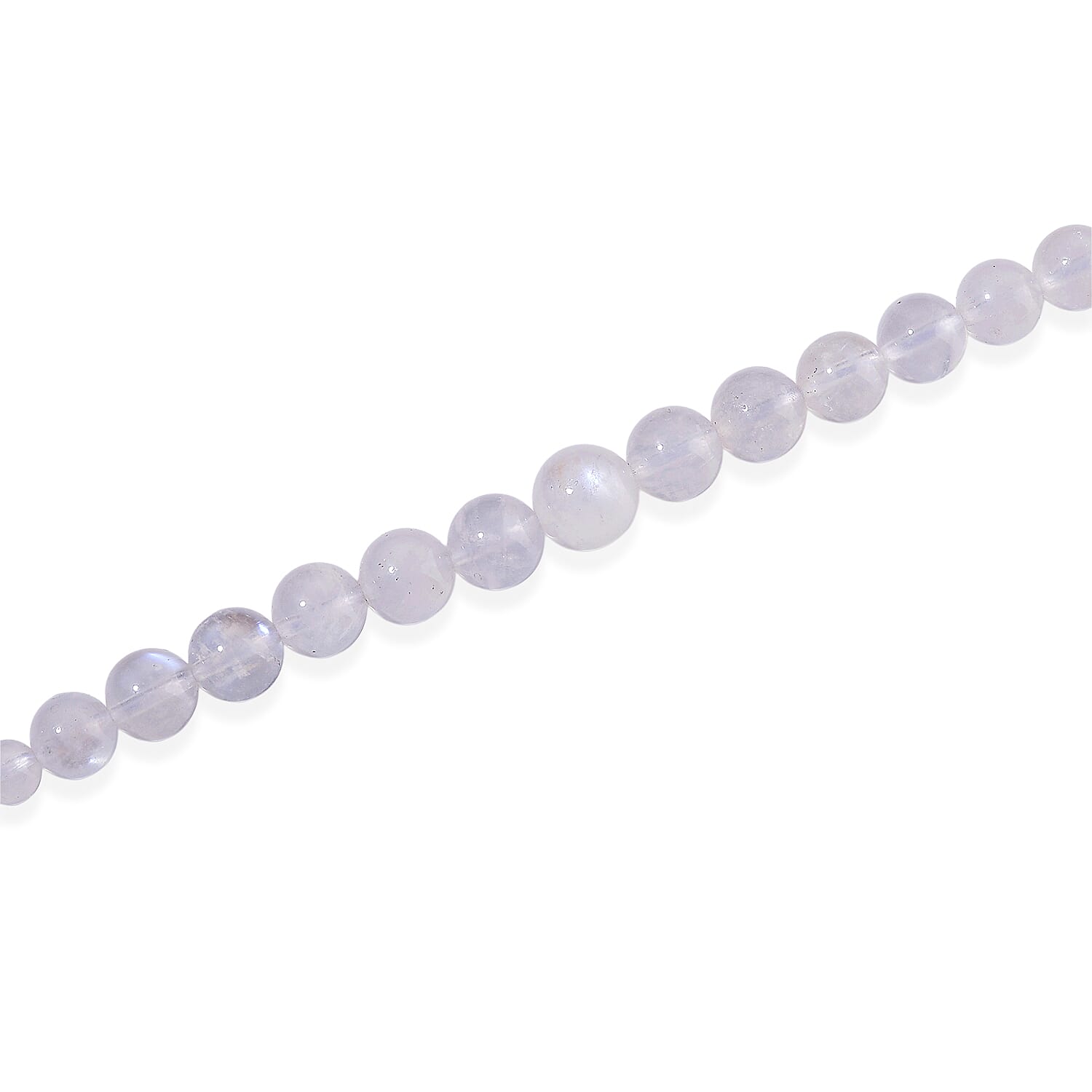 D'Joy Rainbow Moonstone Beaded 175.00 ctw Necklace in Rhodium Over Sterling Silver (20 Inches)